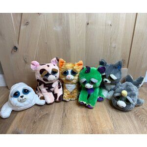 Feisty Pets Lot of 6 Plush Stuffed Animals Dragon Seal Pig Cat Narwal Wolf